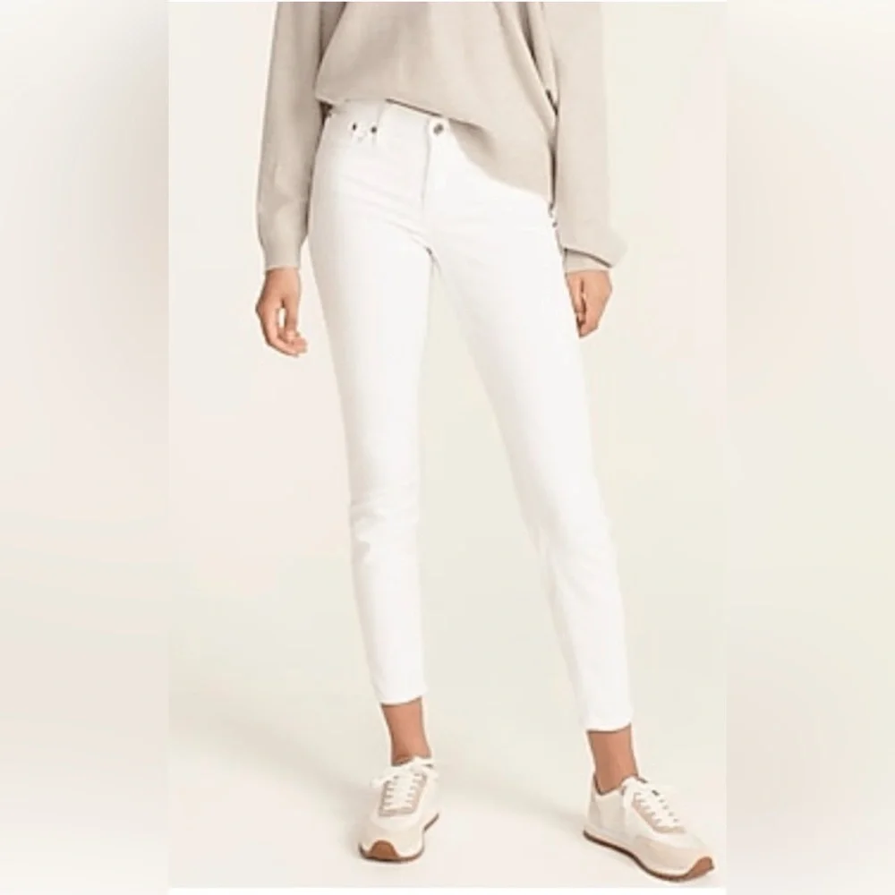 J.Crew 8” Toothpick White Jeans - Picture 1 of 11